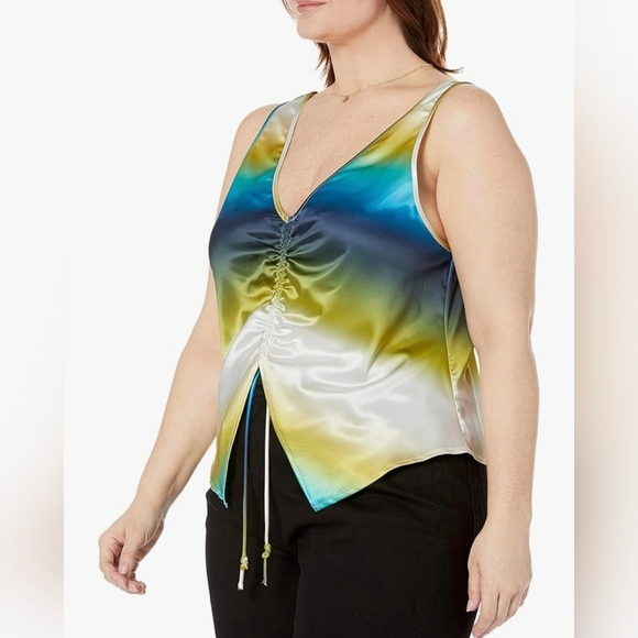 The Drop Women's Jason Cinched-Front Cami, Blue Ombre #688 - Picture 9 of 11